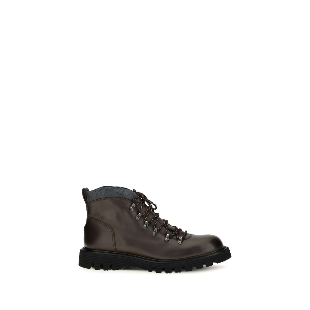 Fratelli Rossetti Brown Leather Lace-Up Boots