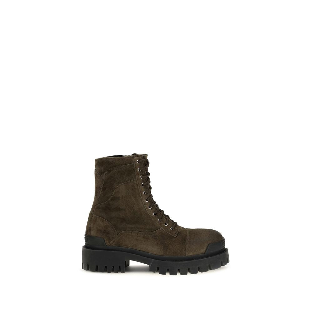 Balenciaga Bicolor Leather Lace-Up Boots