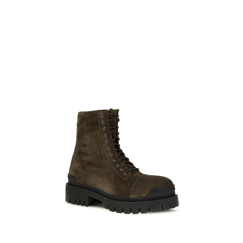 Balenciaga Bicolor Leather Lace-Up Boots
