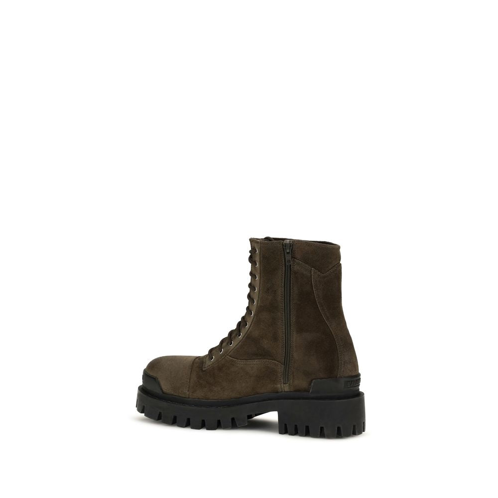 Balenciaga Bicolor Leather Lace-Up Boots
