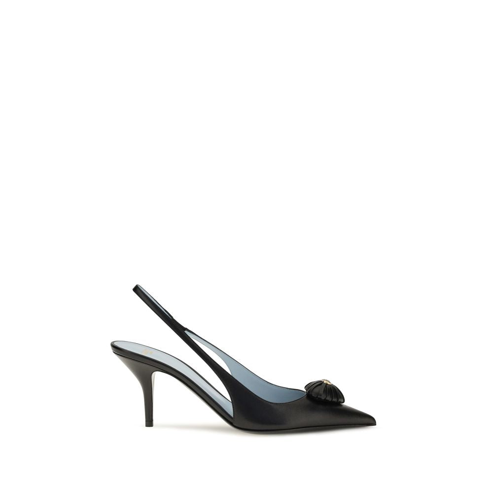 Valentino Garavani Black Leather High Heel Pumps