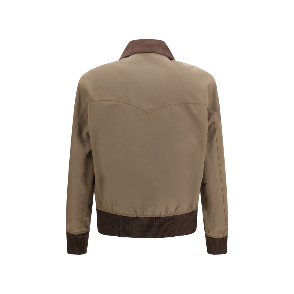 New Prada Brown Cotton Full-Length Jacket