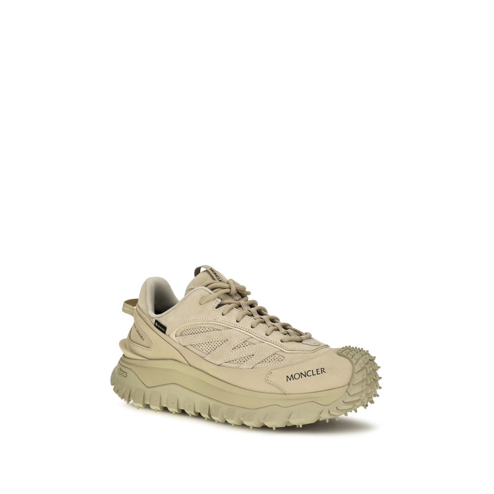 Moncler Beige Leather Athletic Sneakers