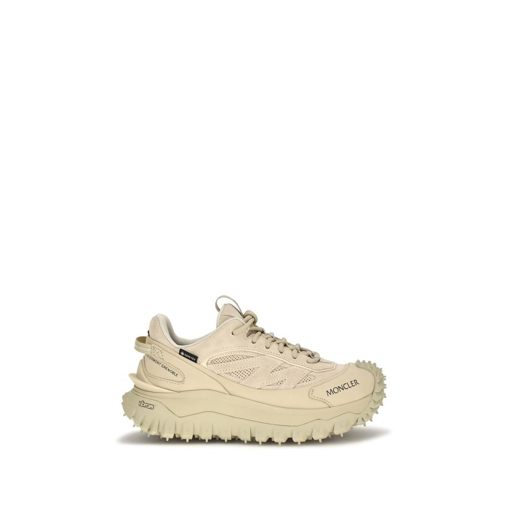 Moncler Beige Leather Athletic Sneakers