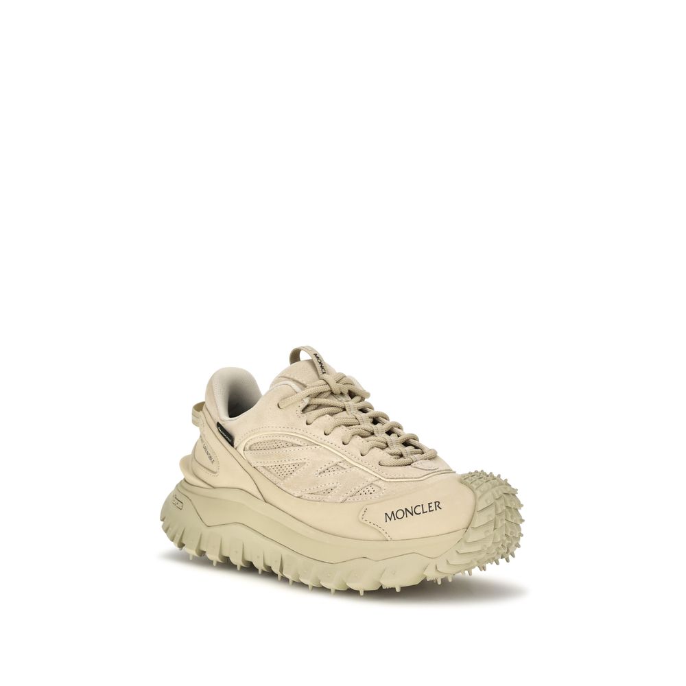 Moncler Beige Leather Athletic Sneakers