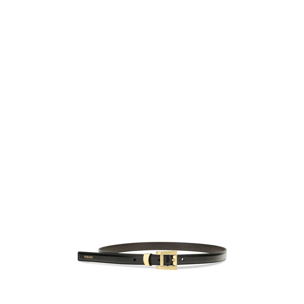 Versace Black Leather Regular Belt