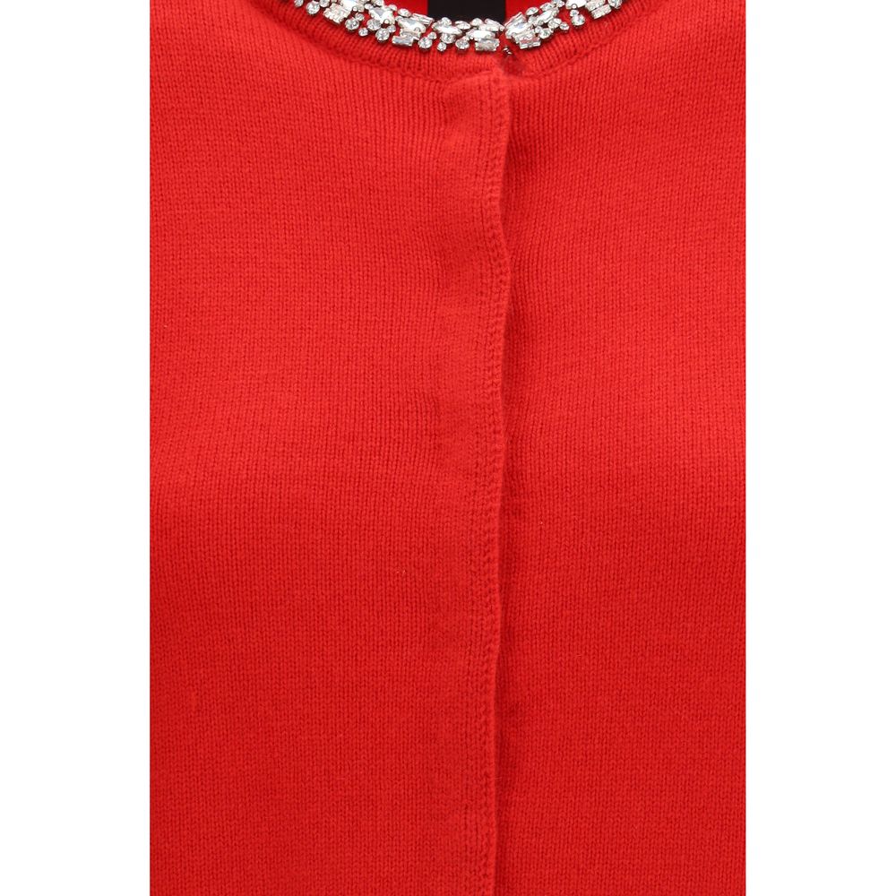 PINKO Red Wool Cardigan