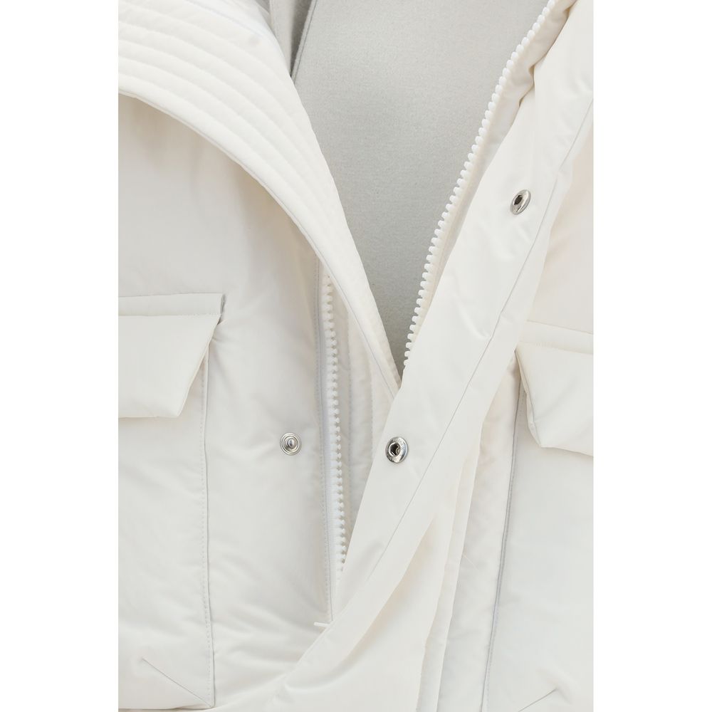 Sacai White Full-Length Jacket