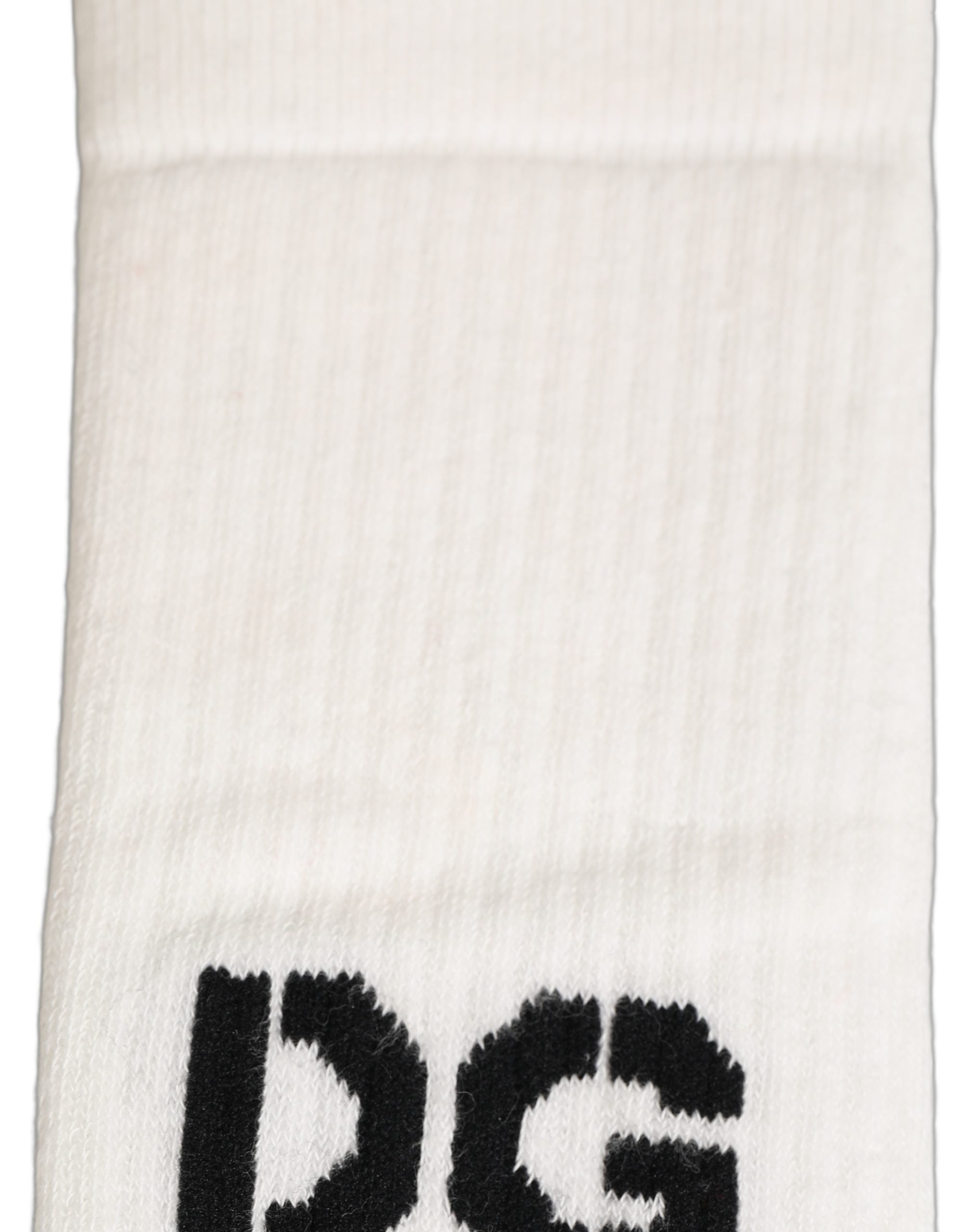 Dolce & Gabbana Men White Cotton Over The Accessory Socks