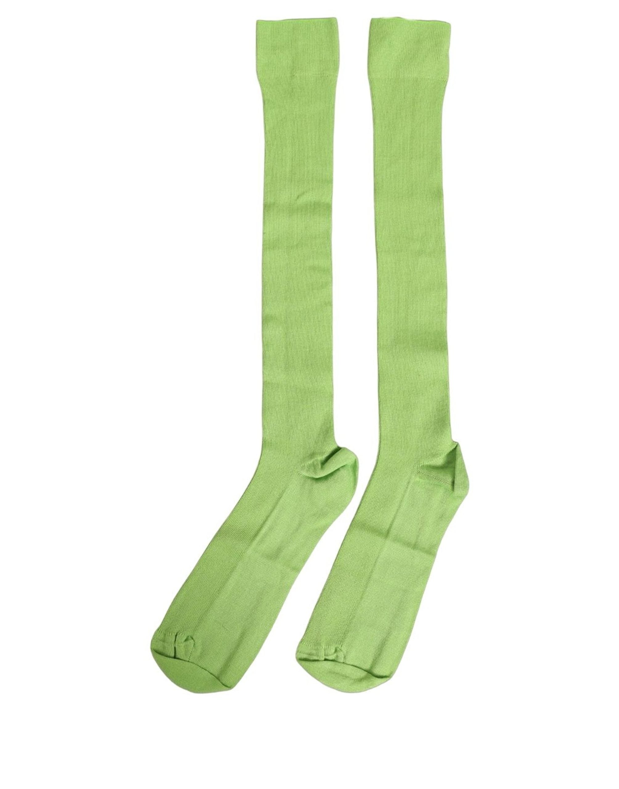 Dolce & Gabbana Men Green Viscose Over The Accessory Socks