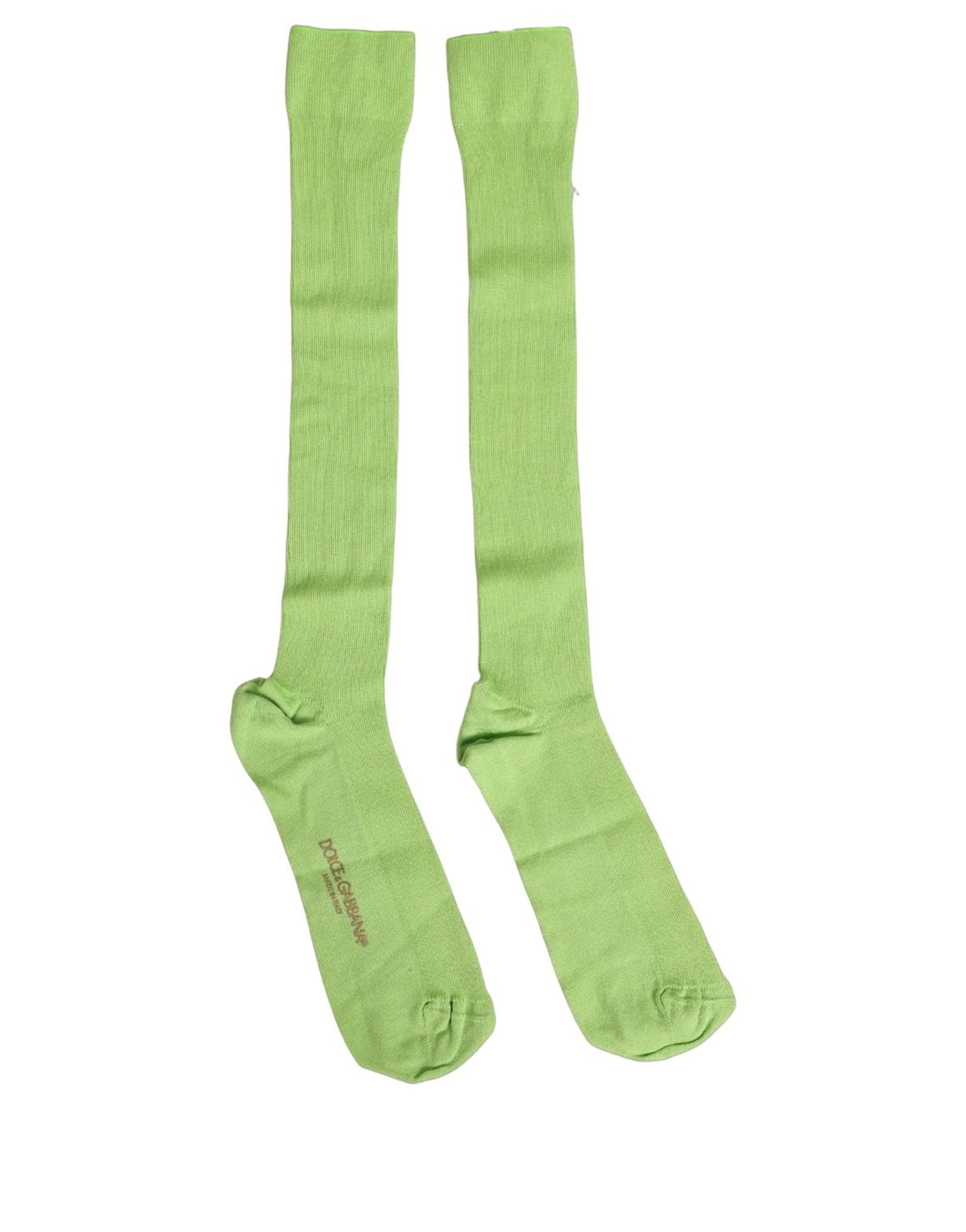 Dolce & Gabbana Men Green Viscose Over The Accessory Socks