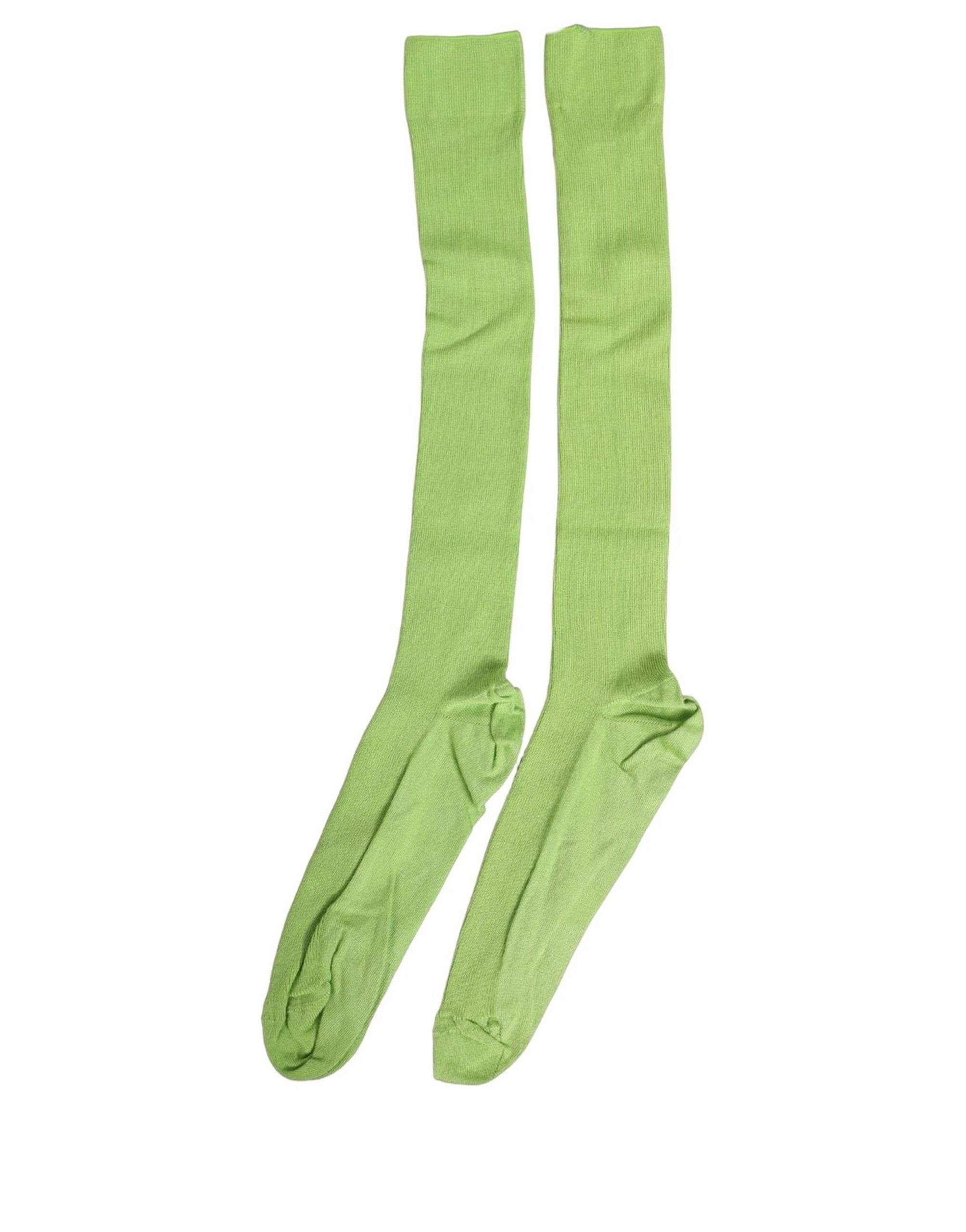 Dolce & Gabbana Men Green Viscose Over The Accessory Socks
