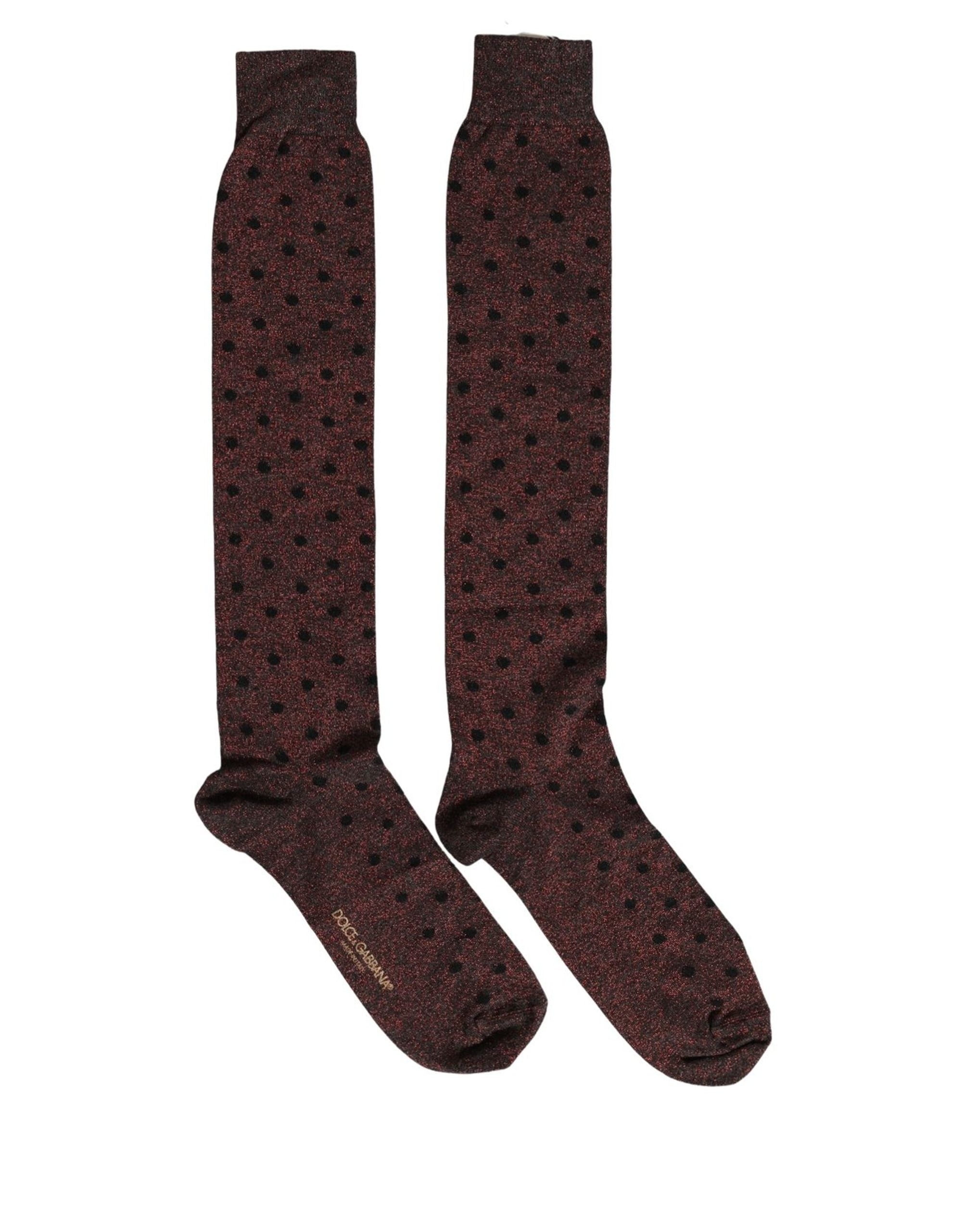 Dolce & Gabbana Brown Polka Dot Over The Accessory Socks