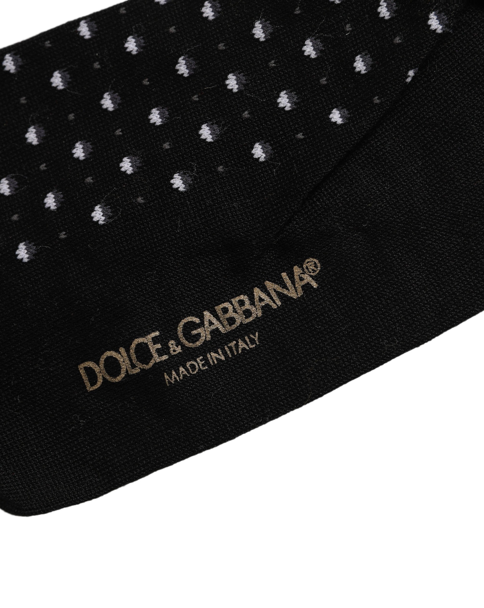 Dolce & Gabbana Black Polka Dot Over The Accessory Socks