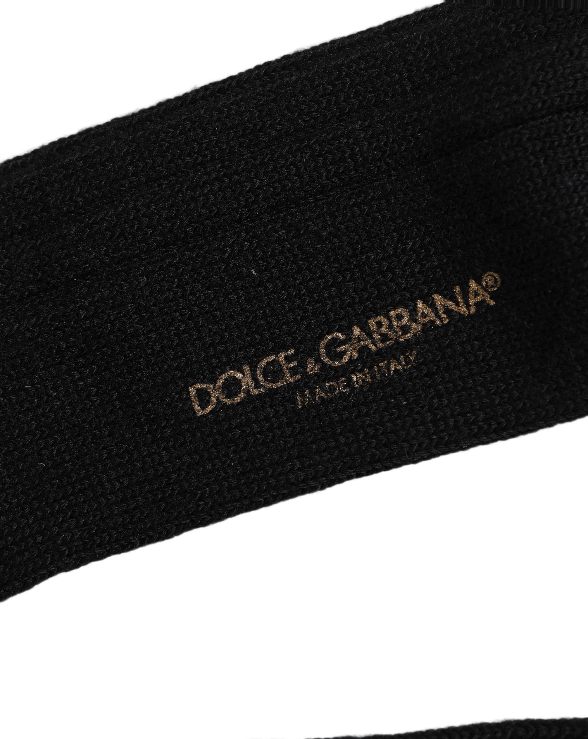 Dolce & Gabbana Black DG Logo Print Over The Accessory Socks