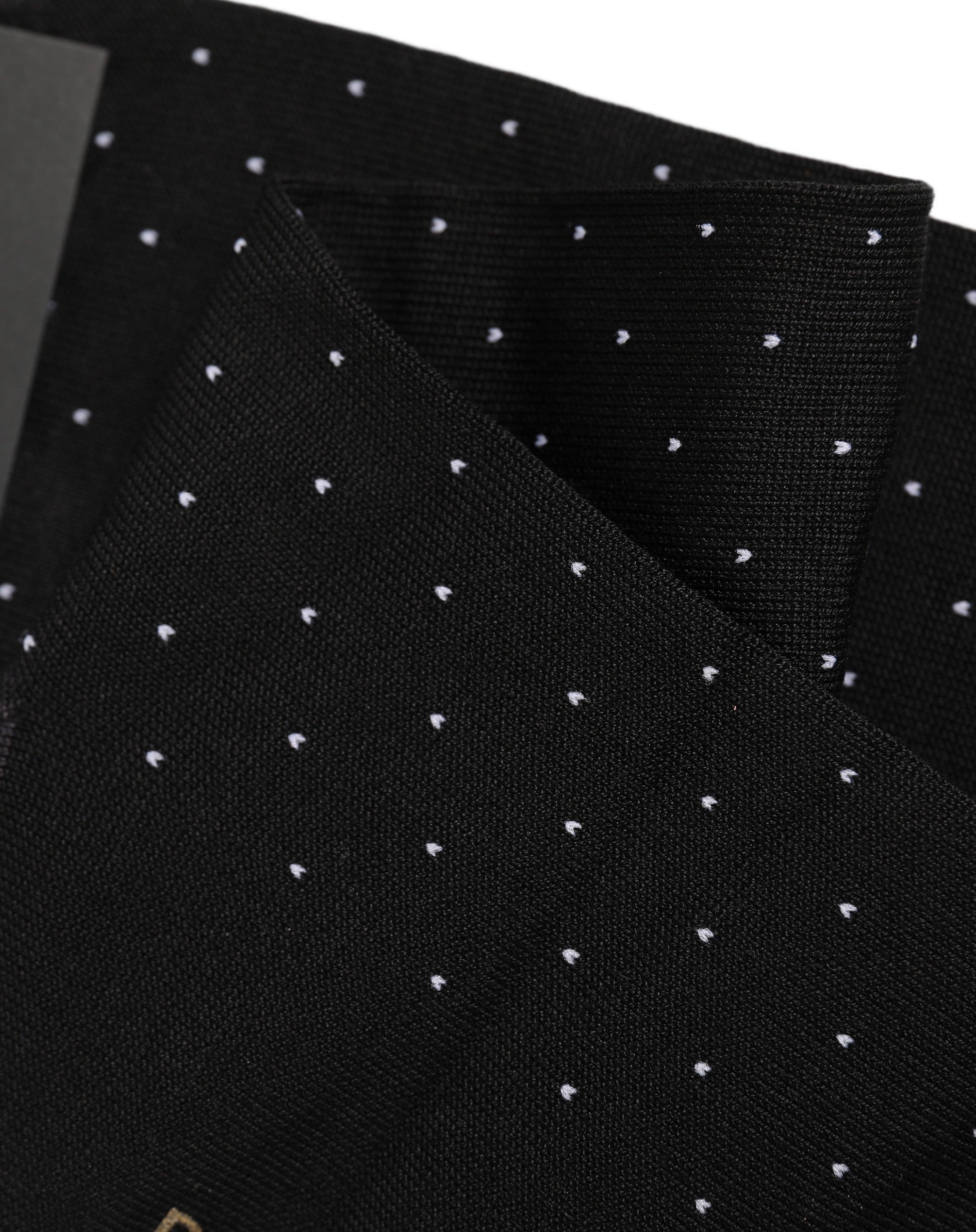 Dolce & Gabbana Men Black Cotton Polka Dot Mid Accessory Socks