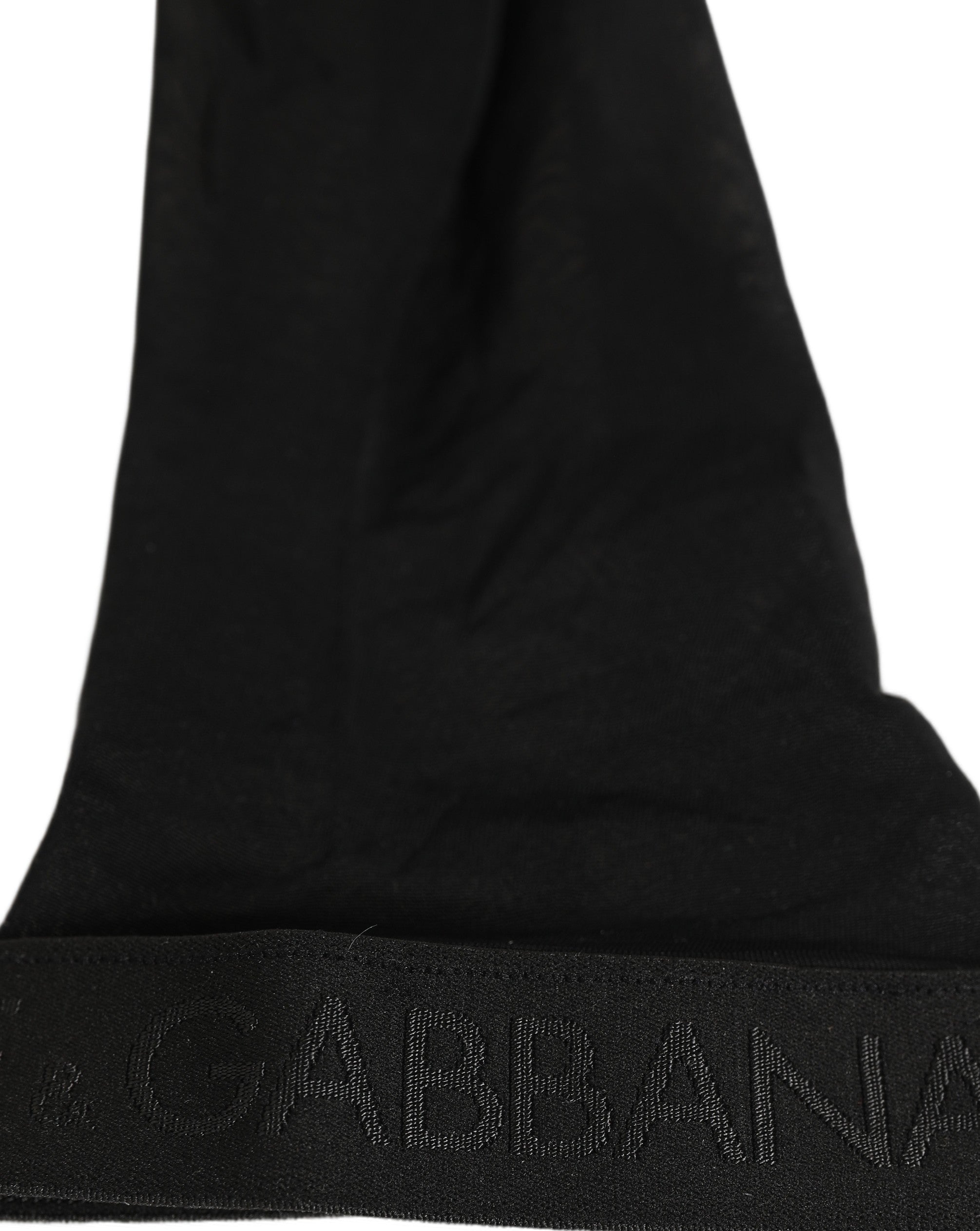 Dolce & Gabbana Black Nylon Logo Long Women Accessory Socks