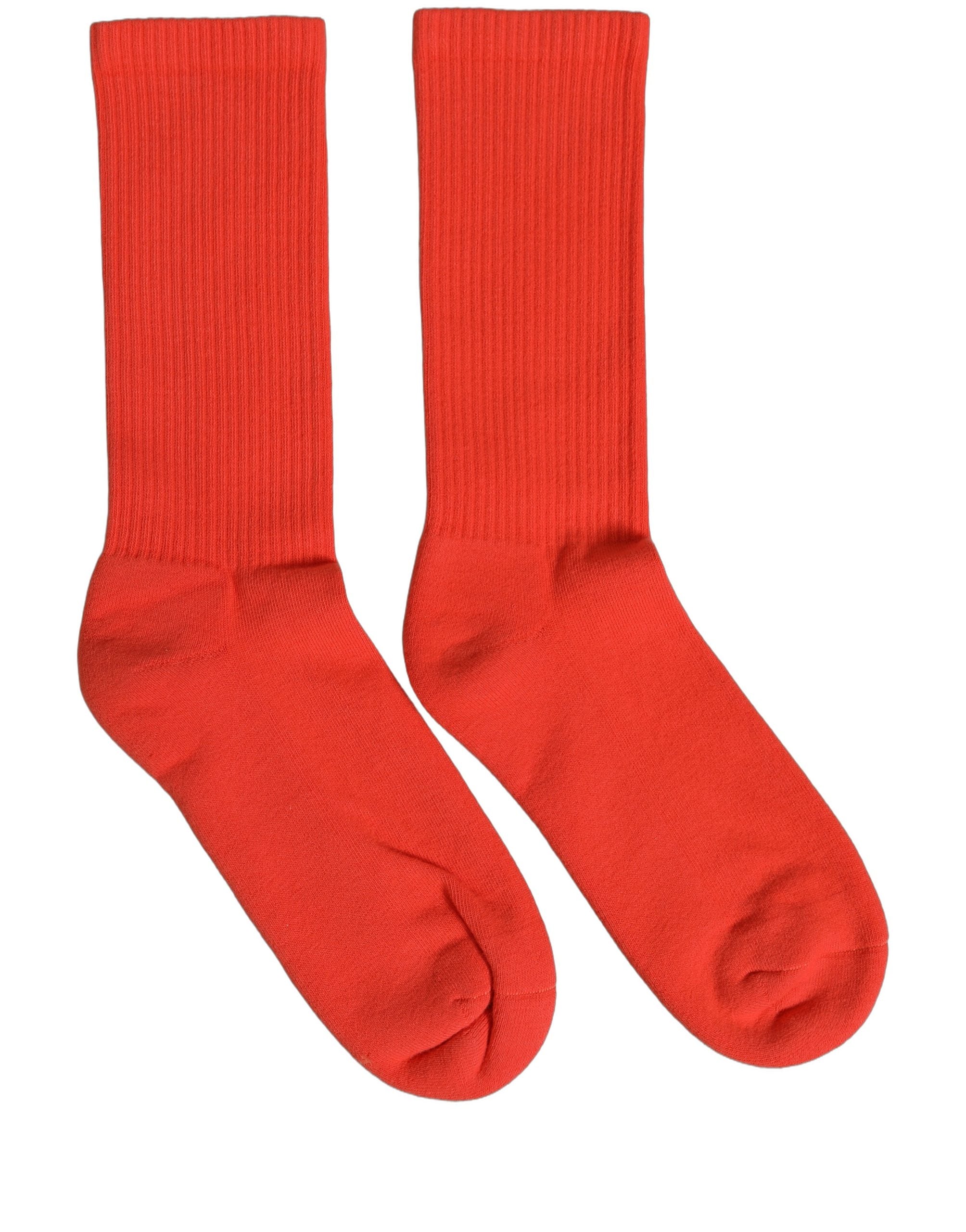 Dolce & Gabbana Red Cotton Ribbed Mid Women Accessory Socks