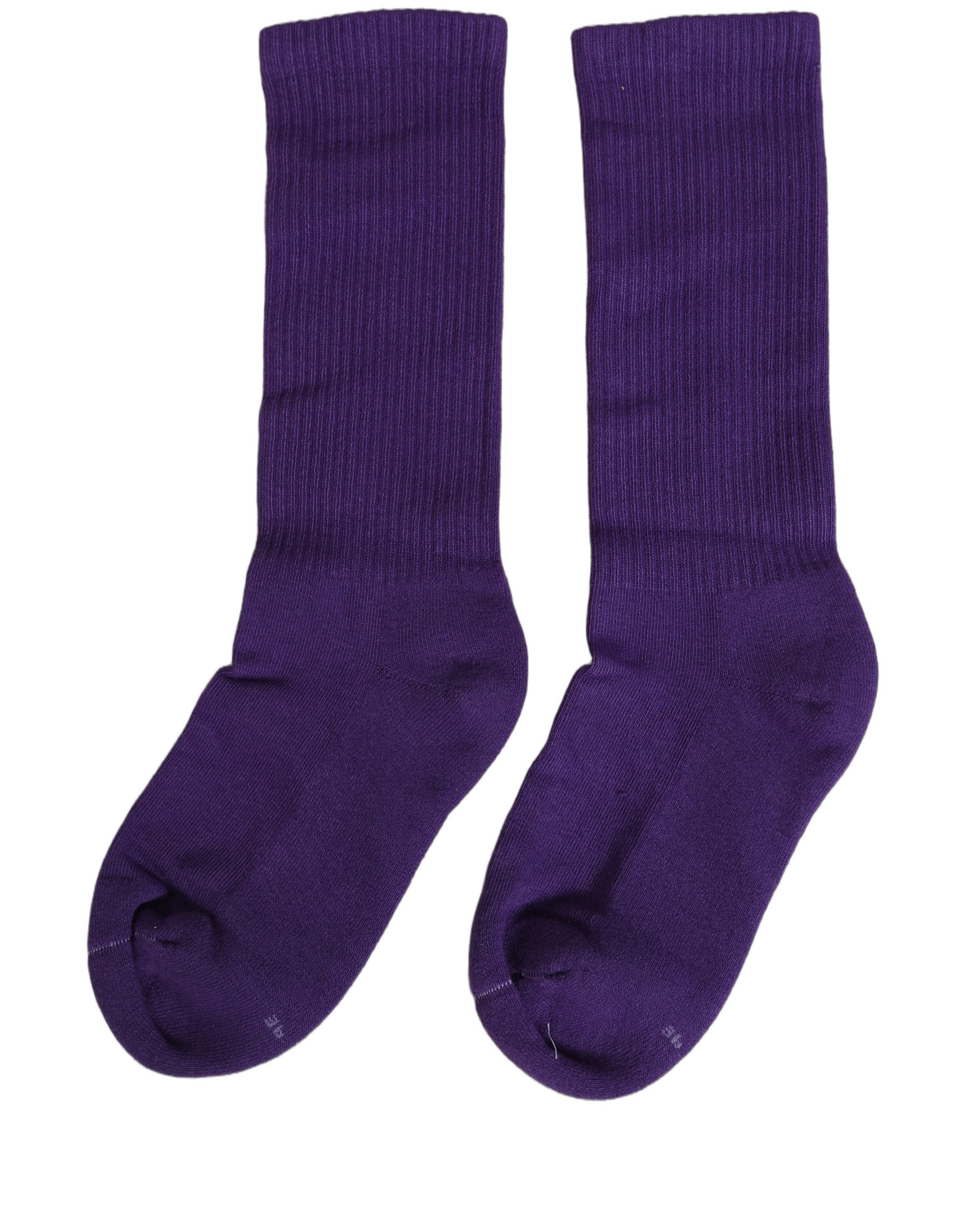 Dolce & Gabbana Violet Cotton Ribbed Mid Women Accessory Socks