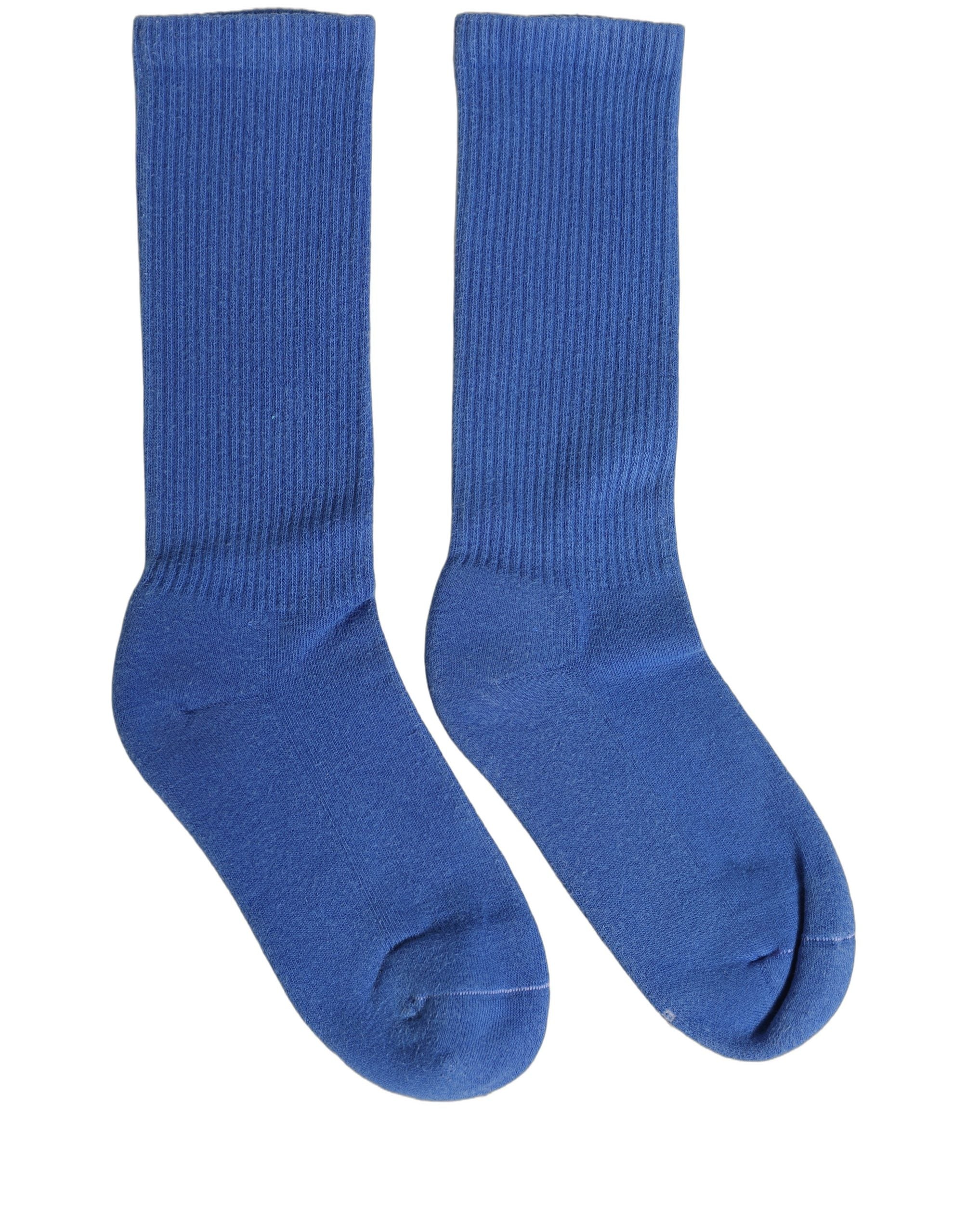 Dolce & Gabbana Blue Cotton Ribbed Mid Women Accessory Socks
