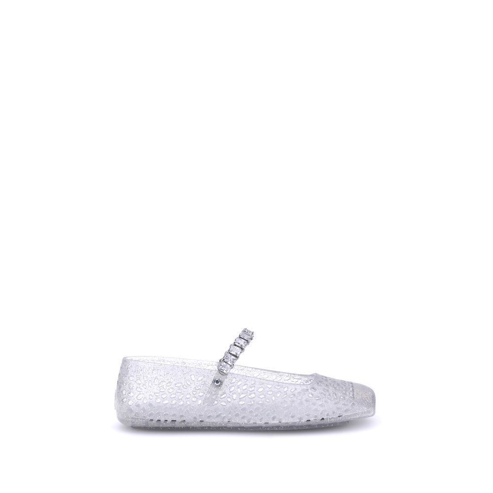 Jimmy Choo White Ballet Flats