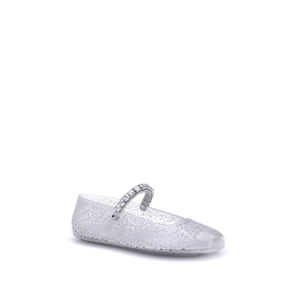 Jimmy Choo White Ballet Flats