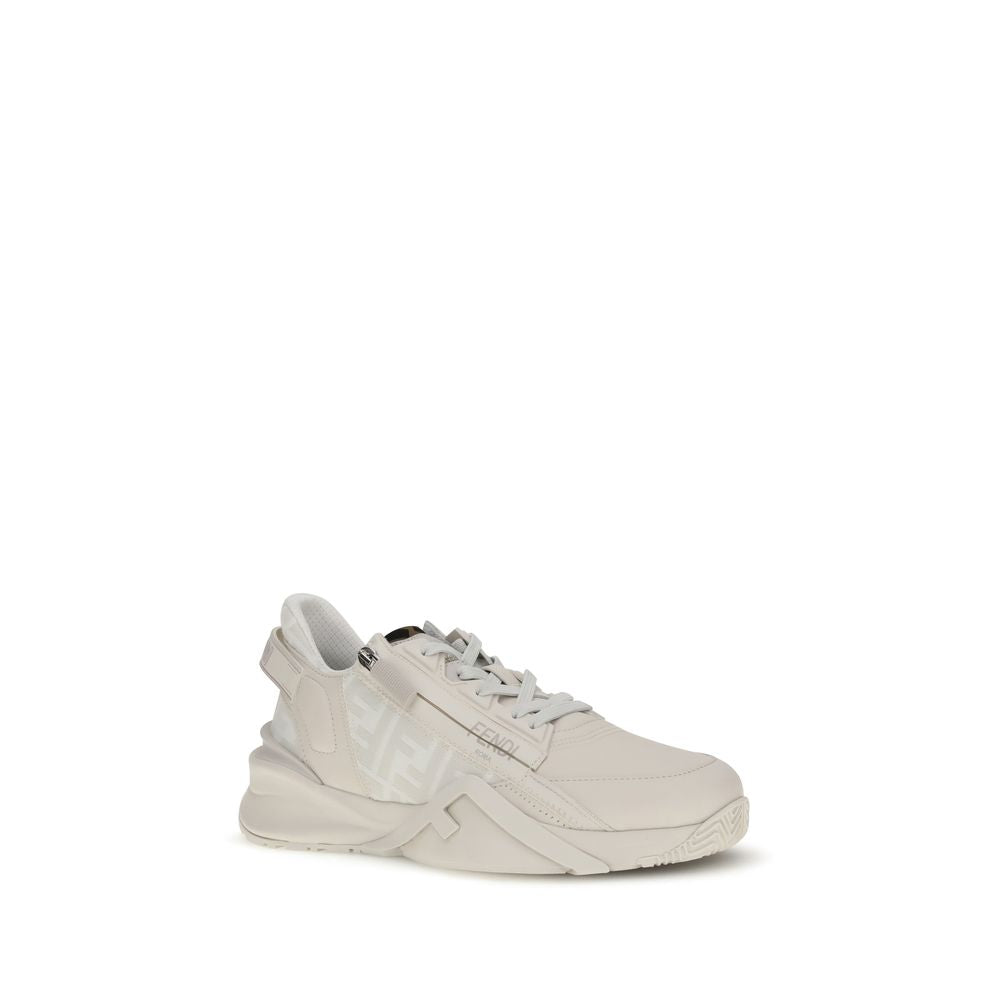 Fendi White Leather Athletic Sneakers