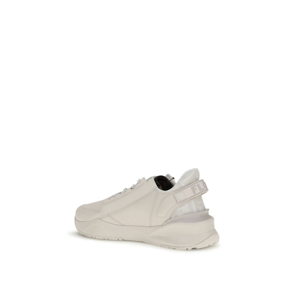 Fendi White Leather Athletic Sneakers