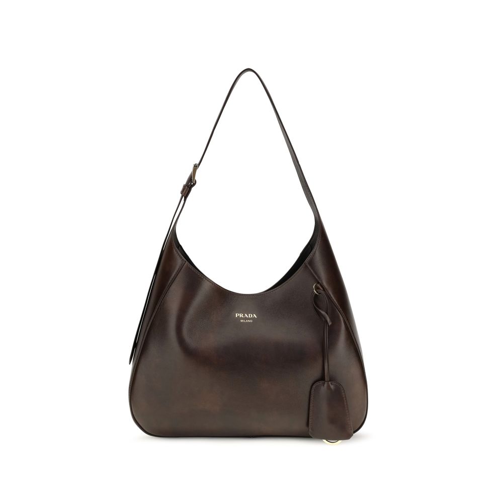 Prada Brown Leather Shoulder Bag