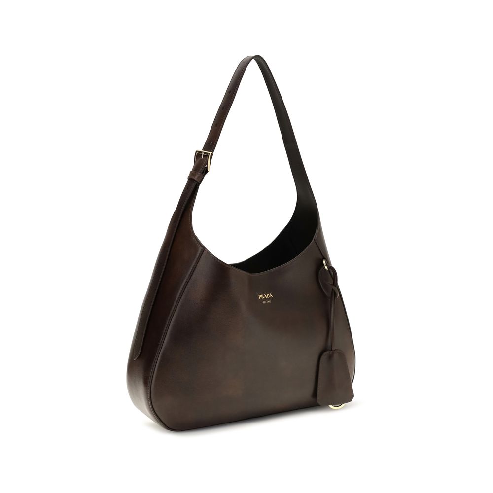Prada Brown Leather Shoulder Bag