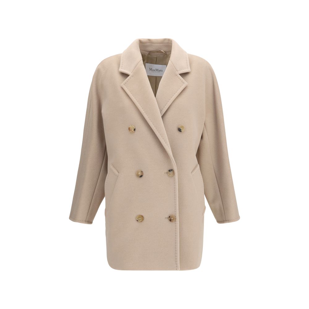 Max Mara Beige Wool Full-Length Jacket
