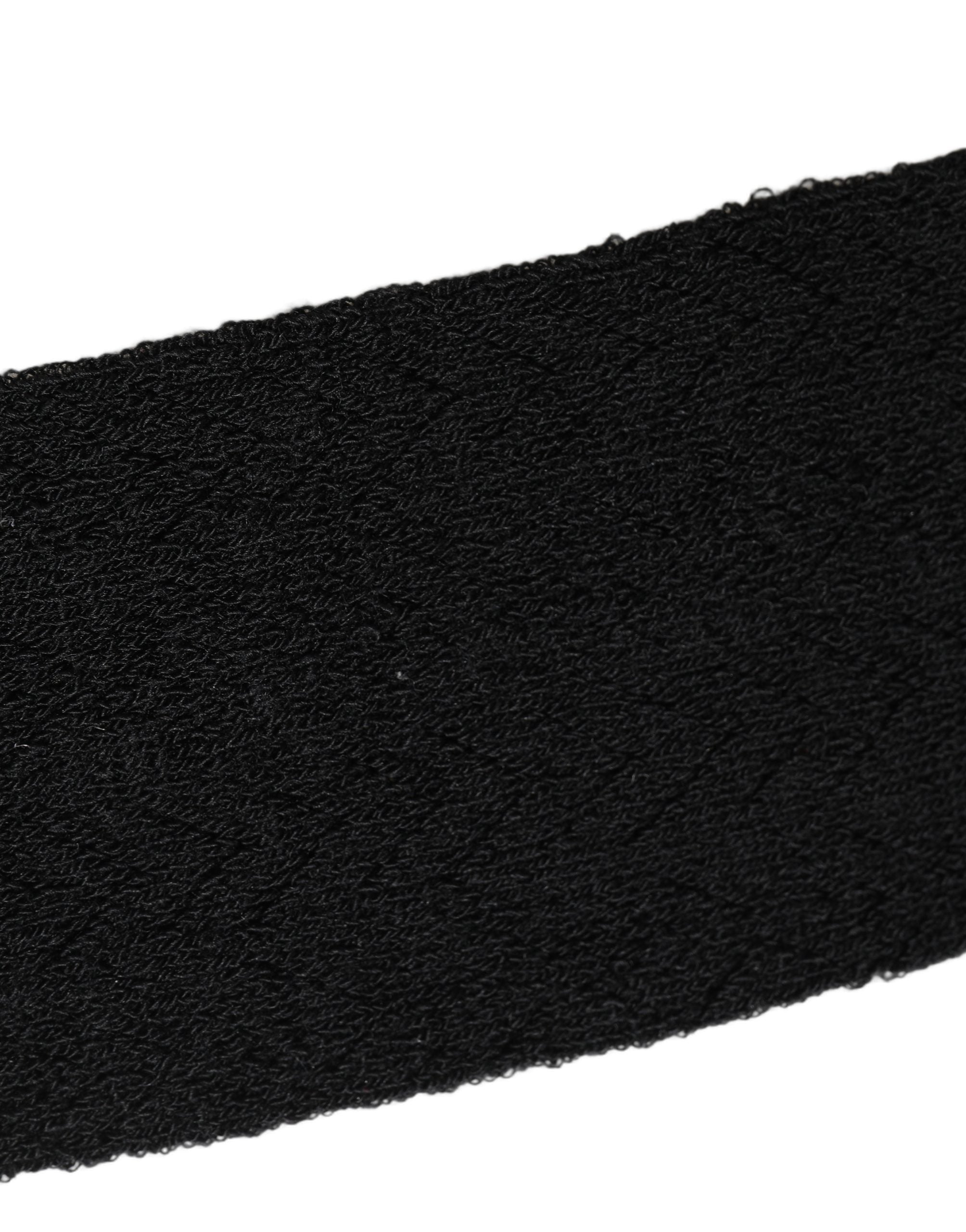 Dolce & Gabbana Black Wool Logo Long Women Accessory Socks