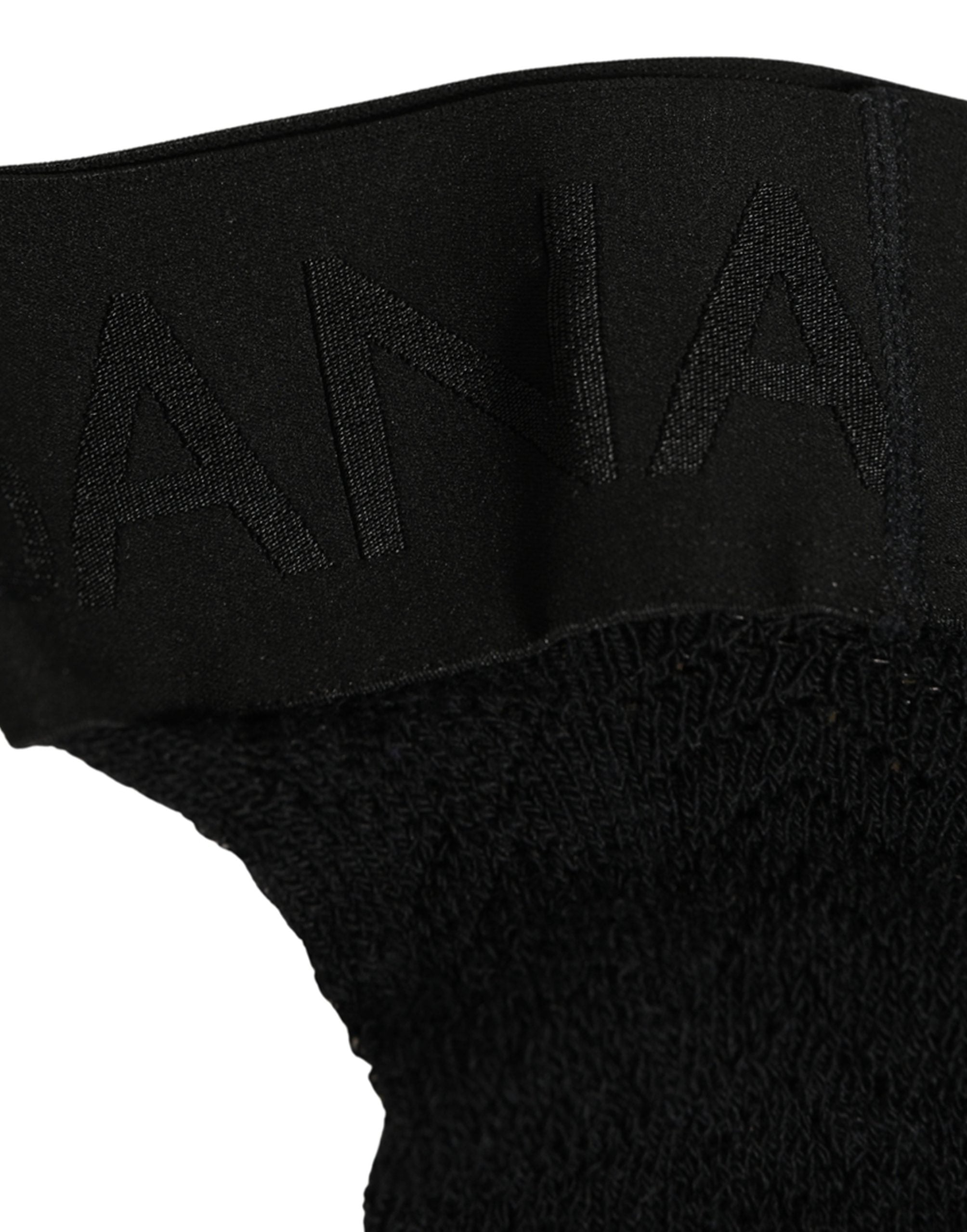 Dolce & Gabbana Black Wool Logo Long Women Accessory Socks