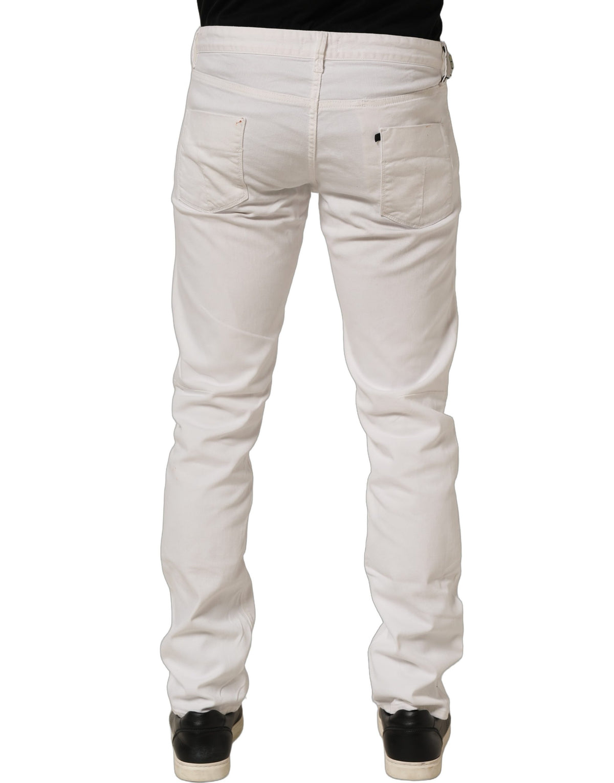Costume National White Cotton Slim Pants Men Denim Jeans