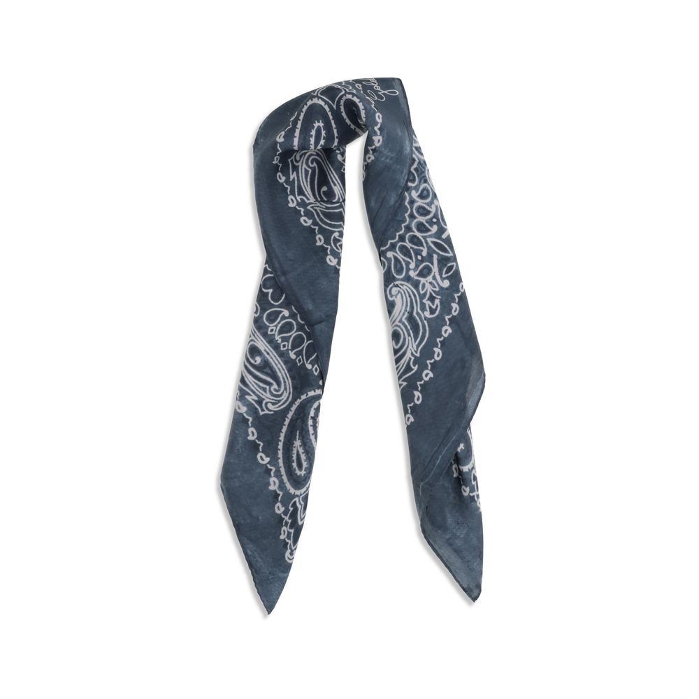 New Golden Goose Blue Silk Scarf