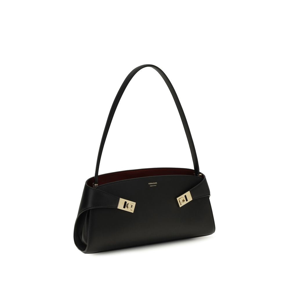 Ferragamo Black Leather Shoulder Bag