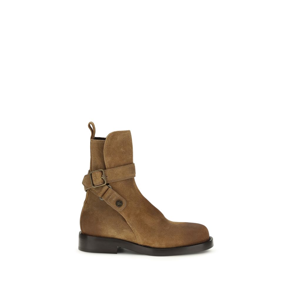 Burberry Brown Leather Lace-Up Boots