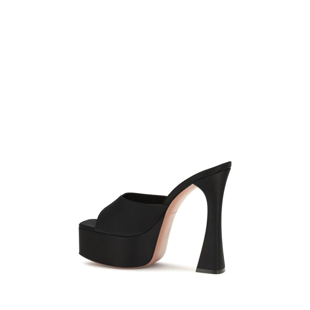 Amina Muaddi Black Platform Sandals
