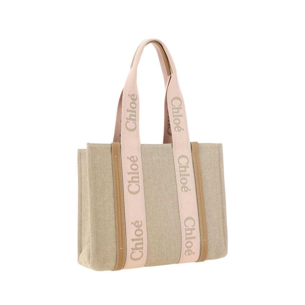 New Chloé Brown Linen Shoulder Bag