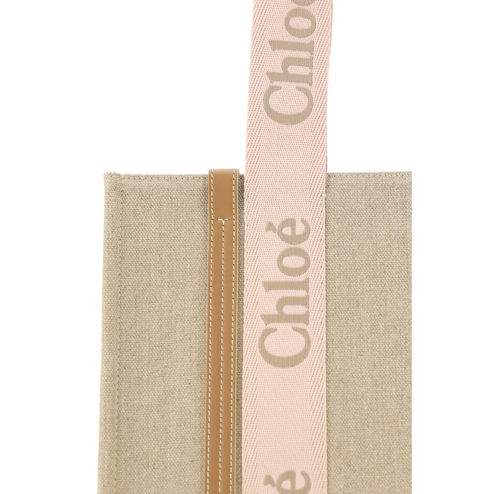 New Chloé Brown Linen Shoulder Bag