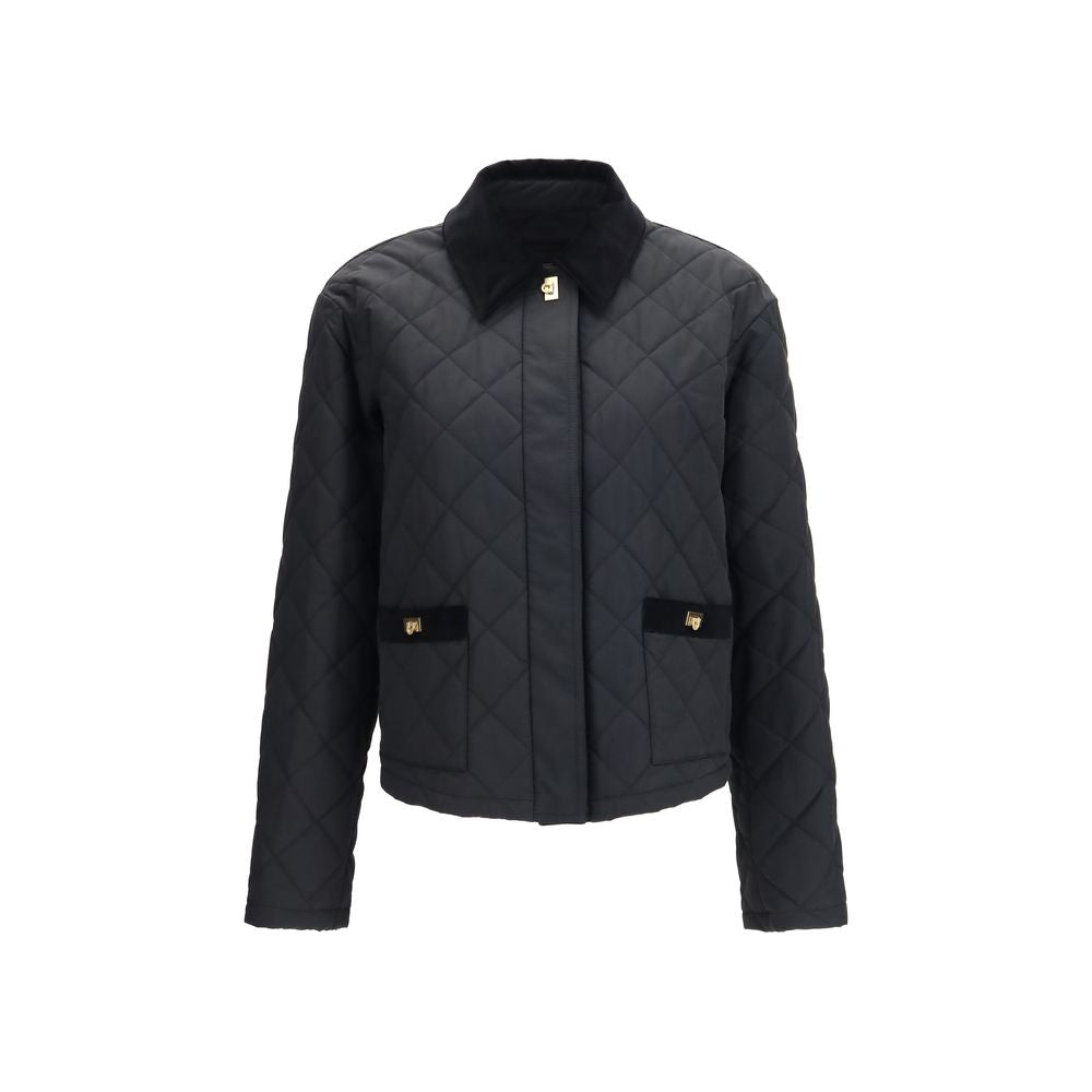 Ferragamo Black Cotton Full-Length Jacket
