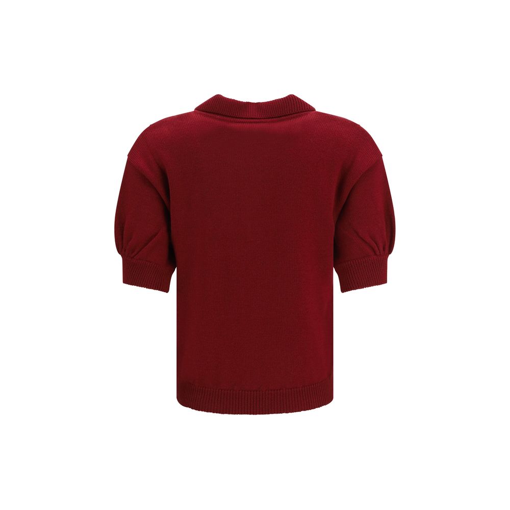 Alessandra Rich Bordeaux Wool Shortsleeve Shirt