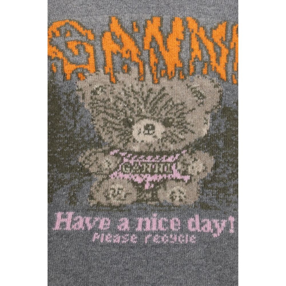 Ganni Gray Wool Sweatshirt