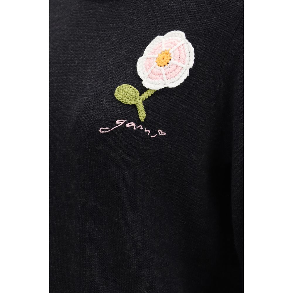 Ganni Black Wool Sweatshirt