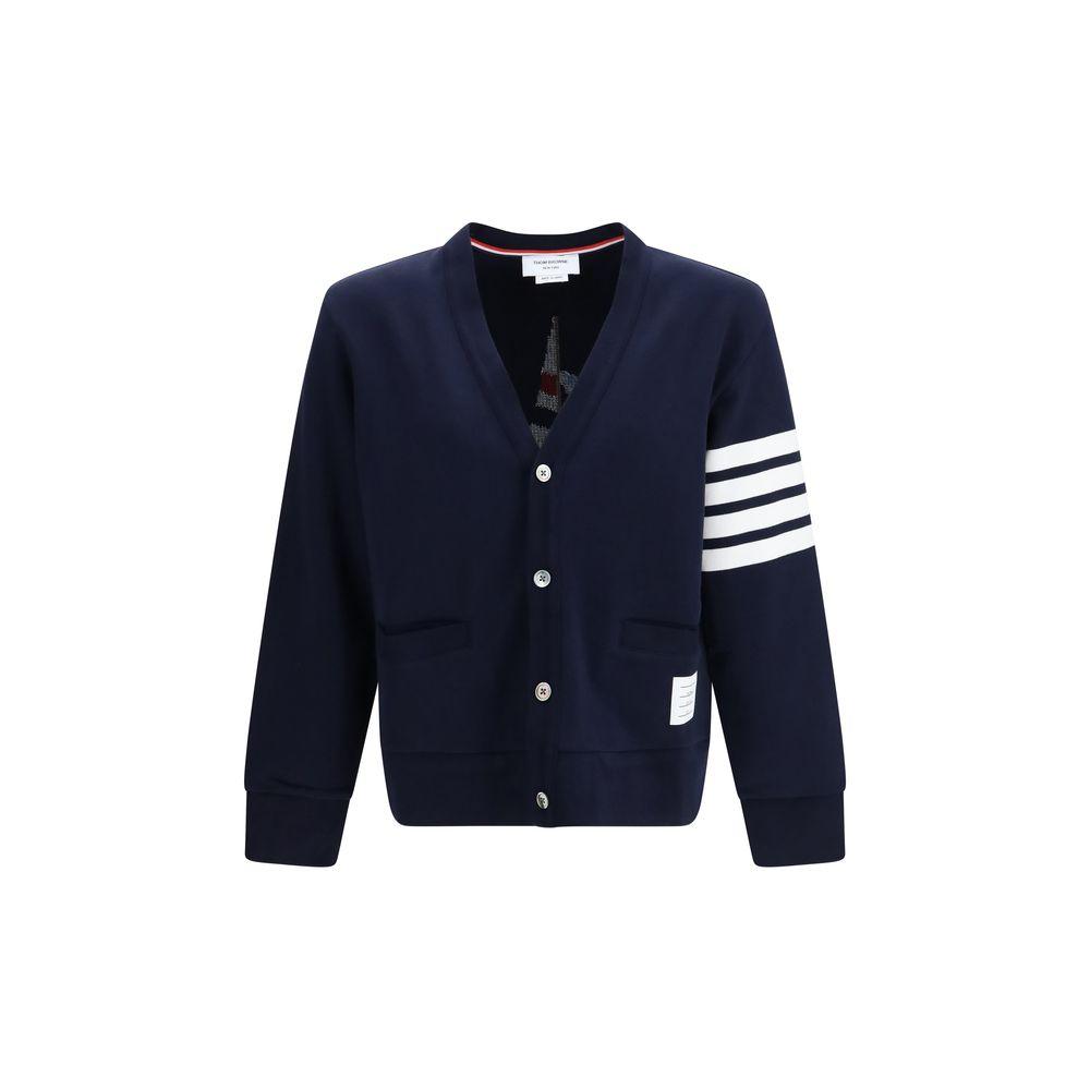 New Thom Browne Blue Cotton Cardigan
