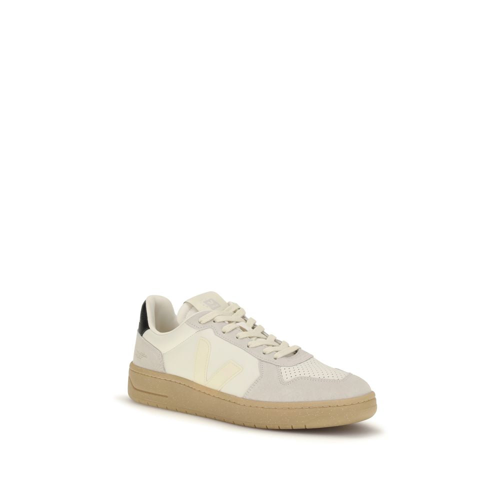 Veja Beige Leather Low Top Sneakers