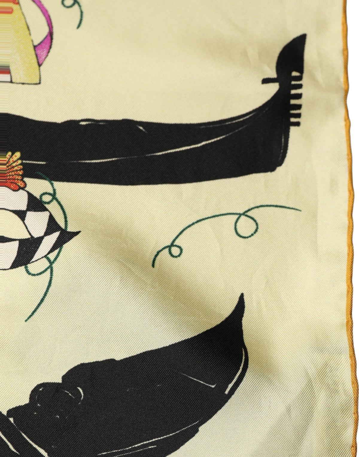 Pre-Owned Dolce & Gabbana Cream Venezia Silk Twill Square Foulard Scarf Men's - New with Defect