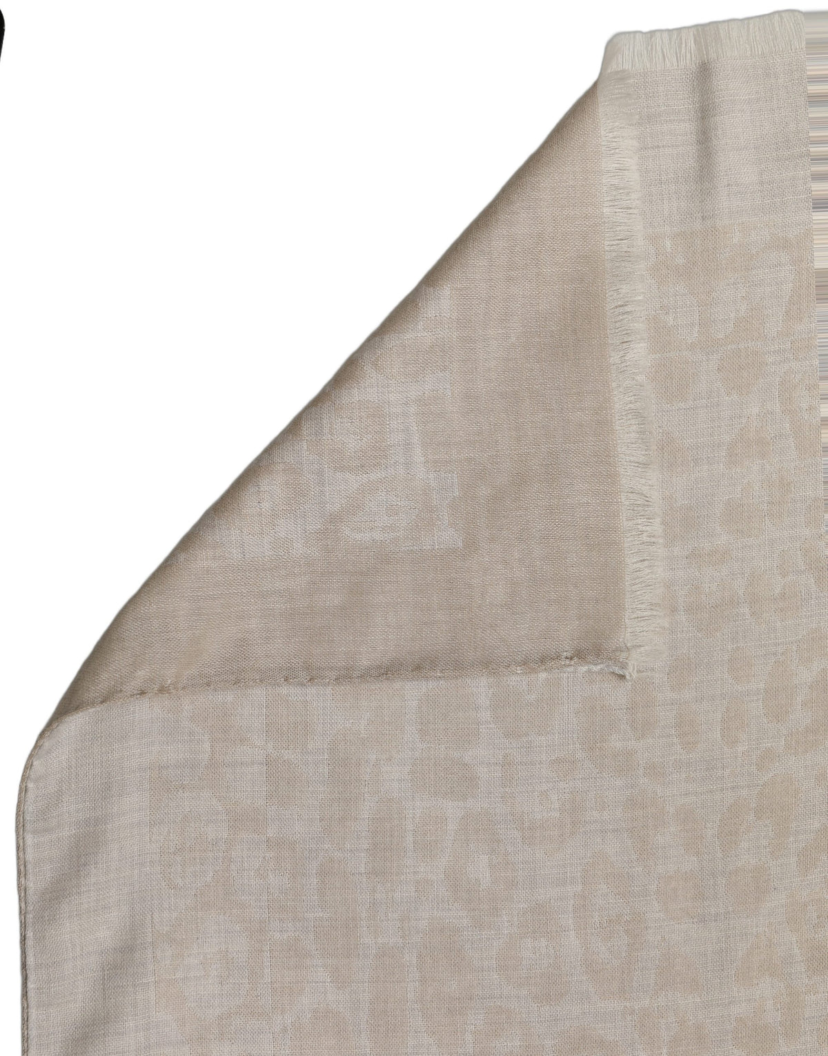 Pre-Owned Dolce & Gabbana Men Beige Silk Wool Shawl Lace Stole Scarf - New with Defect