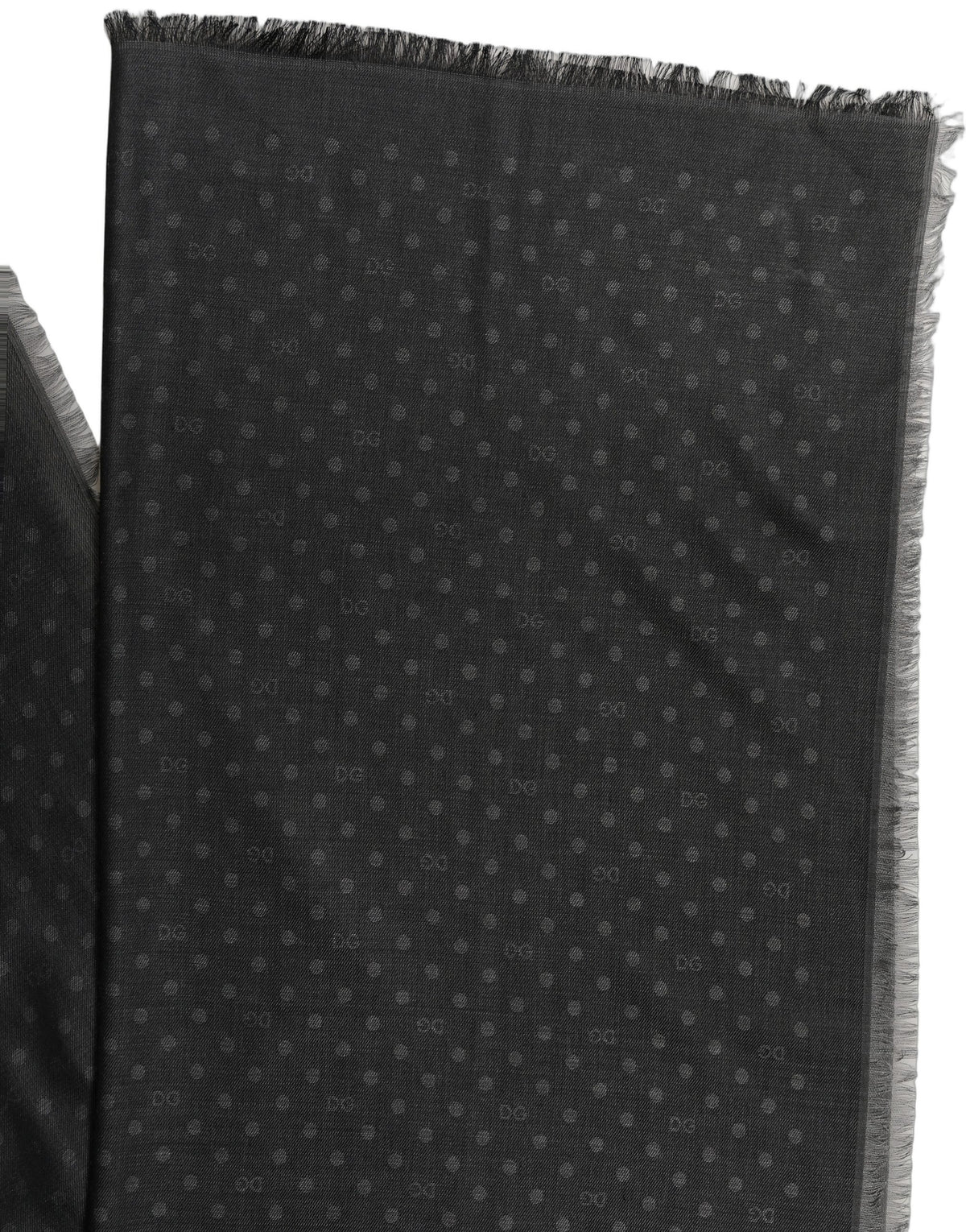 New Dolce & Gabbana Men Black Polka Dot Fringe Shawl Lace Stole