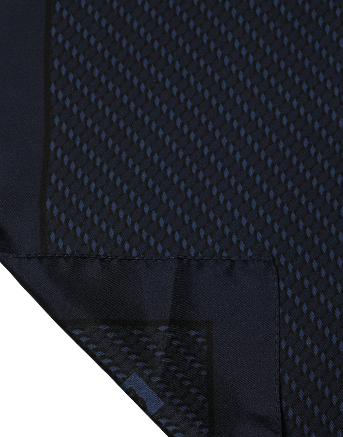 New Dolce & Gabbana Dark Blue Silk Pocket Square Foulard Scarf